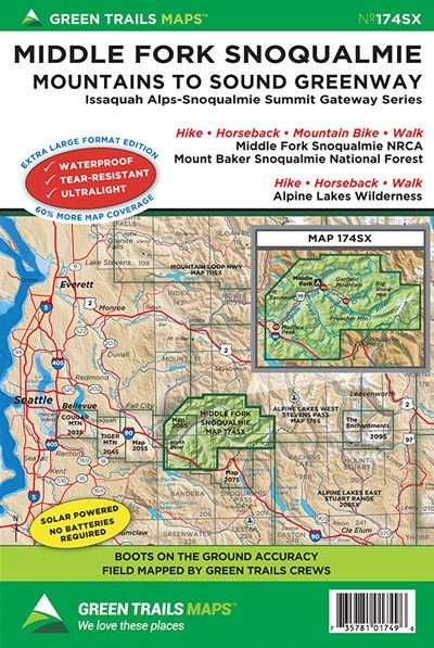 Green Trails Middle Fork Snoqualmie - Map 174SX