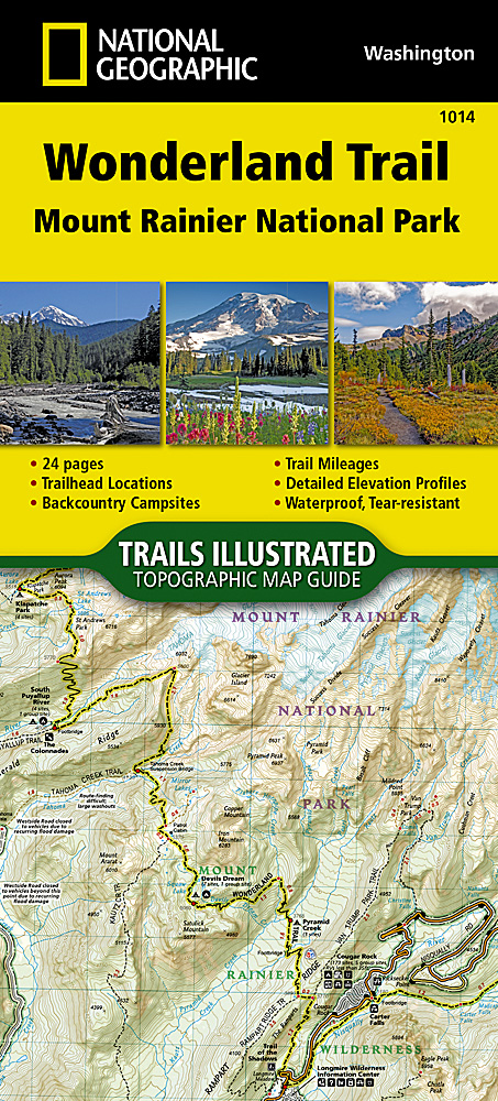 Wonderland Trail Mount Rainier National Park National Geographic Trails Illustrated Map