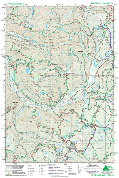 Green Trails Blue Lake, WA Map 334