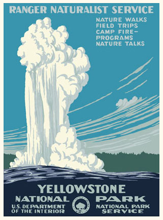 Yellowstone National Park Vintage Poster (Orig. Color) - Ranger Naturalist Service Series - Geyser