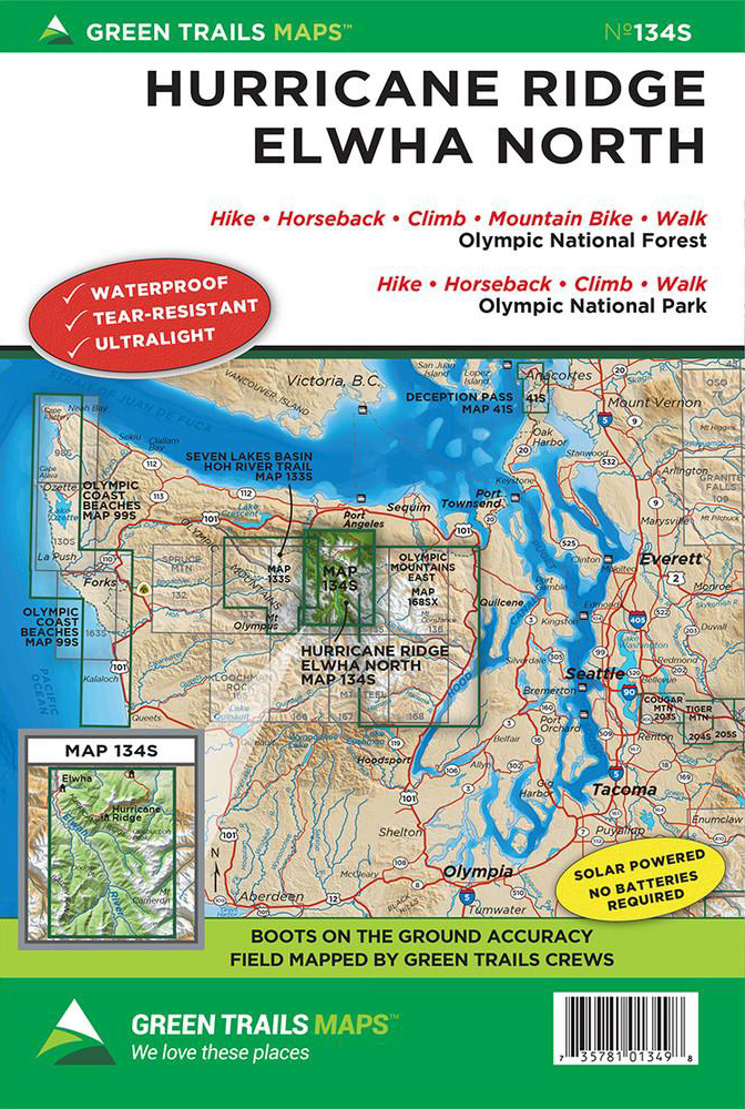 Green Trails Hurricane Ridge Elwha North Map 134S