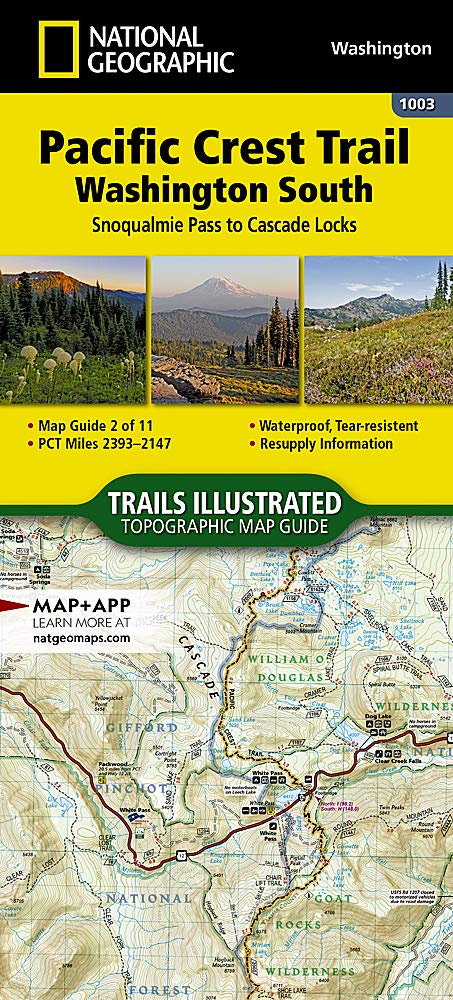 National Geographic Pacific Crest Trail: Washington South Guide Map