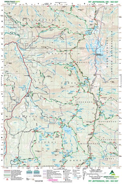 Green Trails Mount Jefferson, OR Map 557